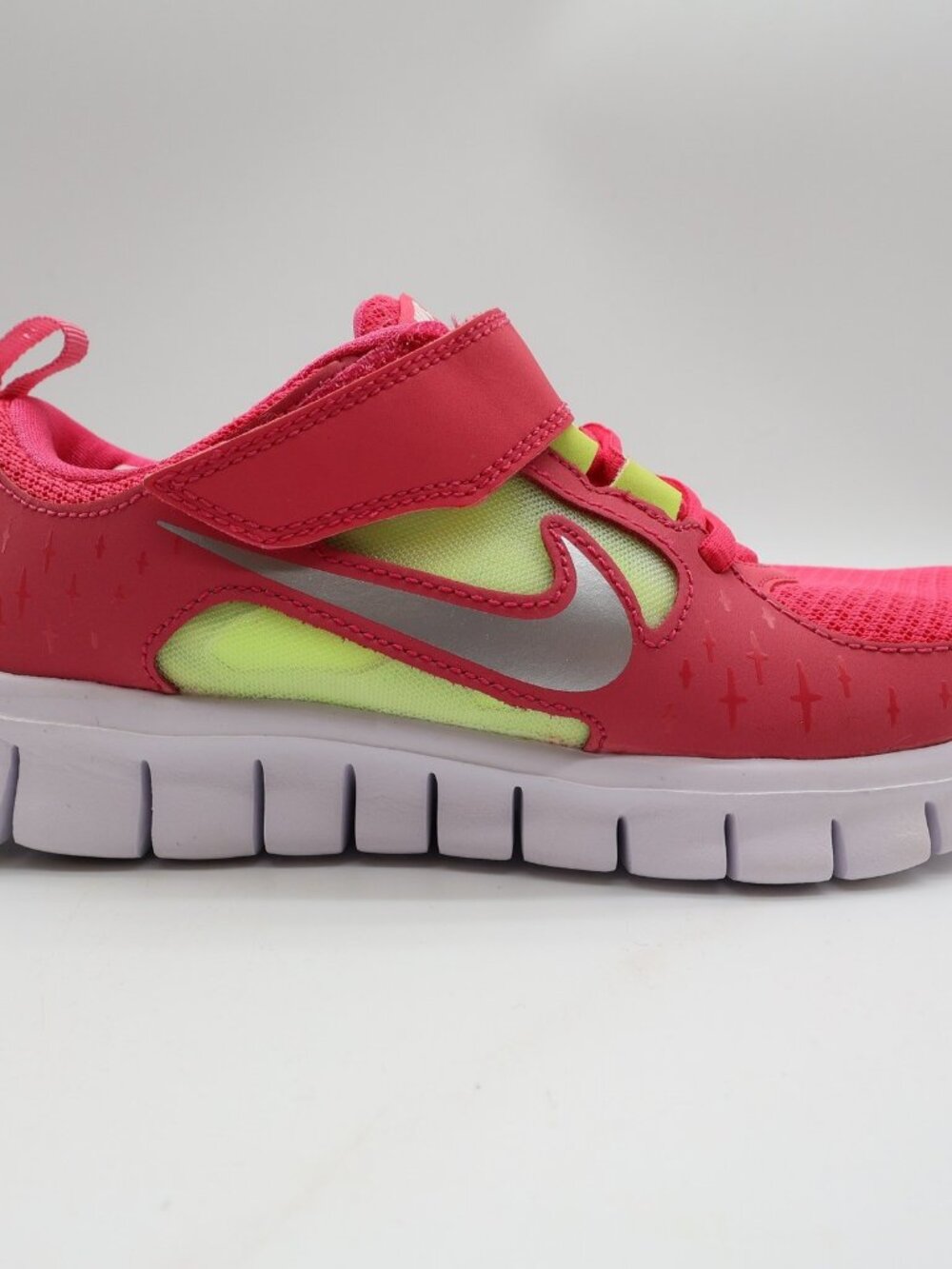 Nike Free Run 3 PSV Girls 2Y Pink Volt Athletic Running Shoes 512100-600 - Picture 12 of 14